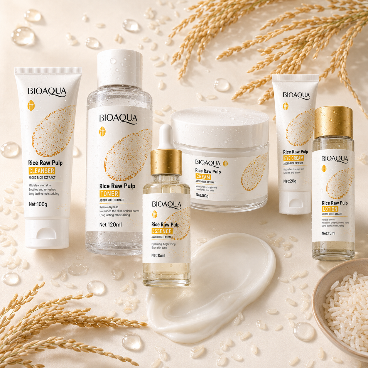 Kit BIOAQUA au Riz 6 en 1 – Routine Complète Éclat & Hydratation  ⭐⭐⭐⭐⭐ (4,9/5)