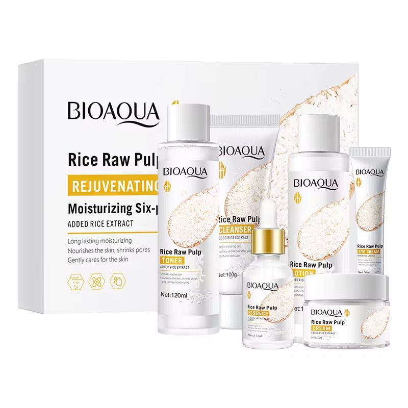 Kit BIOAQUA au Riz 6 en 1 – Routine Complète Éclat & Hydratation  ⭐⭐⭐⭐⭐ (4,9/5)